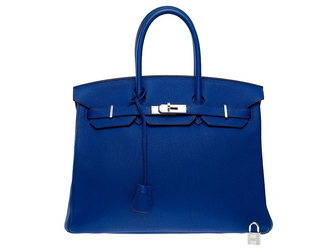 Hermès Bolso HERMES Birkin 35 en Cuero Azul - 102412 - vista 3