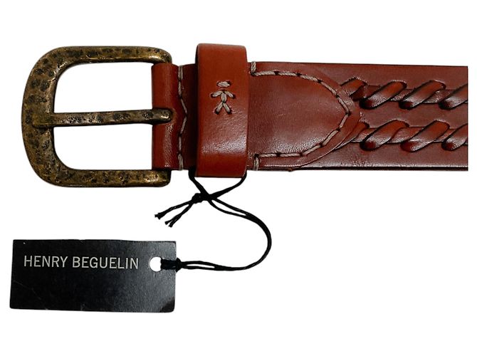 Henry Béguelin Henry Beguelin Brandy Cross gewaschener Leder Gürtel Braun - Ansicht 2