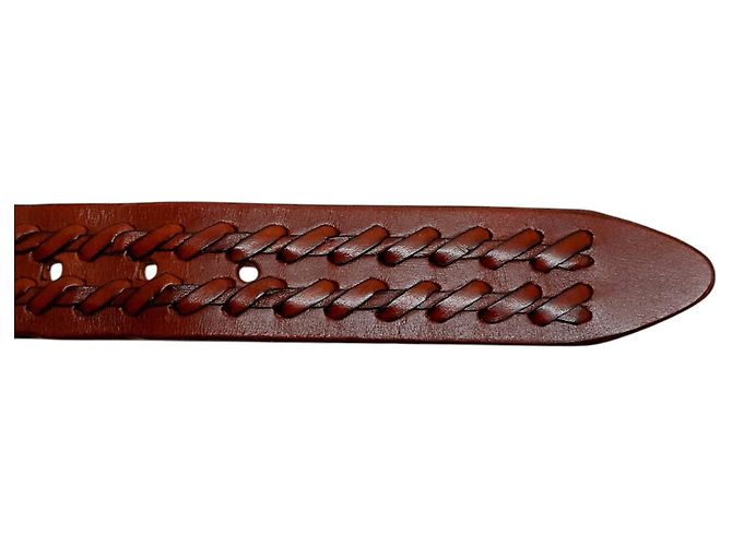 Henry Béguelin Henry Beguelin Brandy Cross gewaschener Leder Gürtel Braun - Ansicht 3