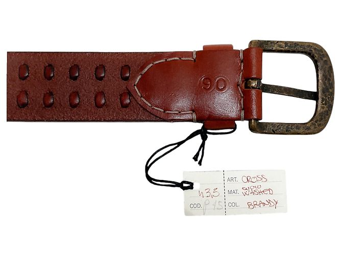 Henry Béguelin Henry Beguelin Brandy Cross gewaschener Leder Gürtel Braun - Ansicht 5