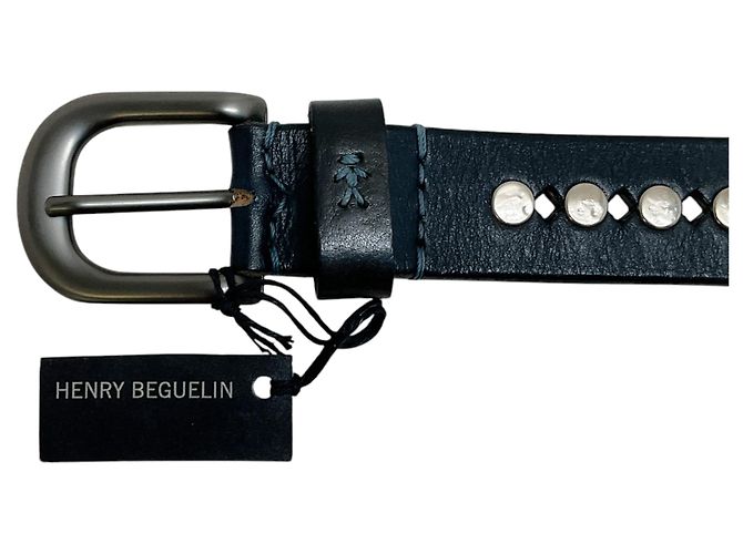 Henry Béguelin Henry Beguelin Nero Monete gewaschener Leder Gürtel Schwarz - Ansicht 2
