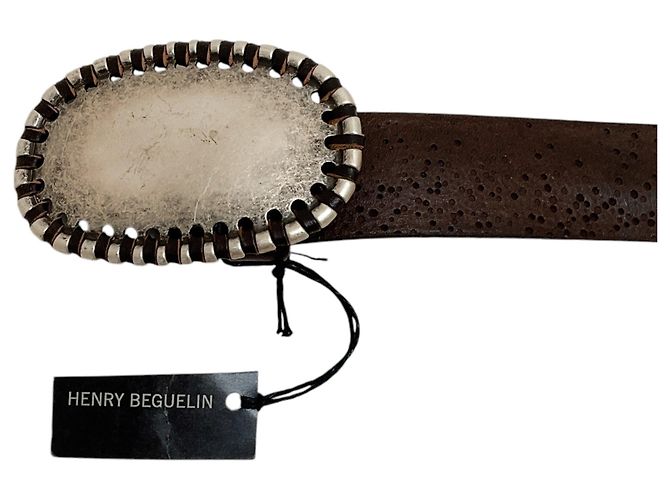 Henry Béguelin Henry Beguelin Ebano Satellite gewaschenes Leder-Gürtel Braun - Ansicht 2
