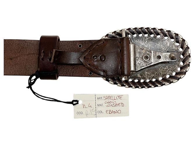 Henry Béguelin Henry Beguelin Ebano Satellite gewaschenes Leder-Gürtel Braun - Ansicht 5