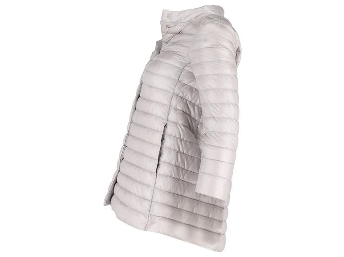 Abrigo acolchado con botones Herno en nylon gris - vista 2