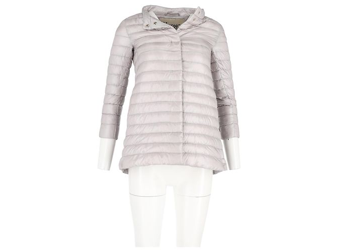 Abrigo acolchado con botones Herno en nylon gris - vista 4