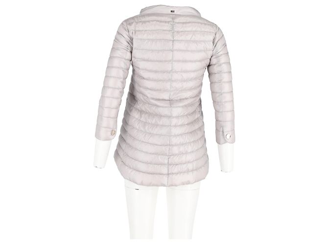 Abrigo acolchado con botones Herno en nylon gris - vista 6