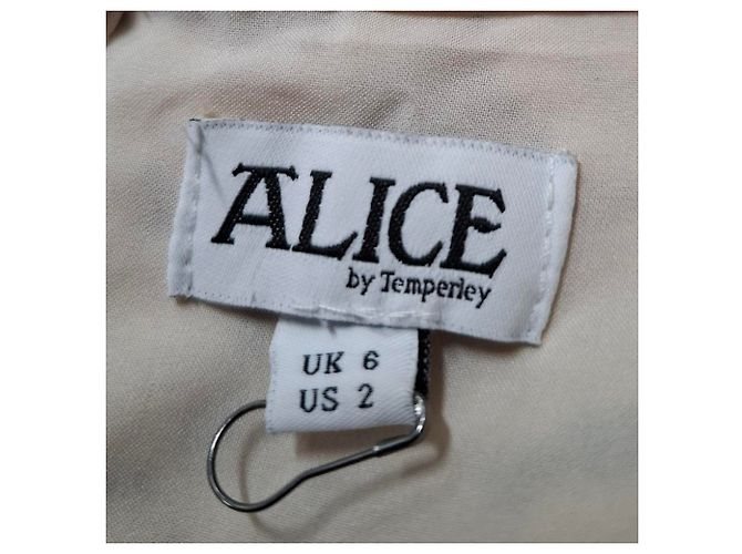 Alice by Temperley Vestido Mini de Encaje Alice de Temperley en Algodón Beige - vista 3
