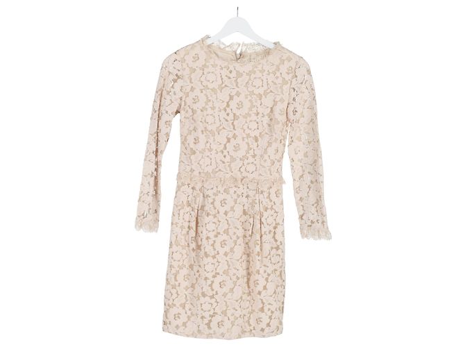 Alice by Temperley Vestido Mini de Encaje Alice de Temperley en Algodón Beige - vista 4