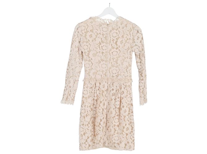Alice by Temperley Vestido Mini de Encaje Alice de Temperley en Algodón Beige - vista 5