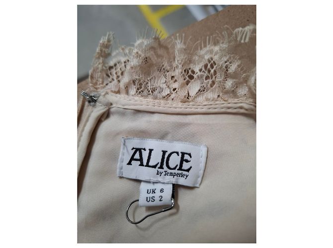 Alice by Temperley Vestido Mini de Encaje Alice de Temperley en Algodón Beige - vista 6