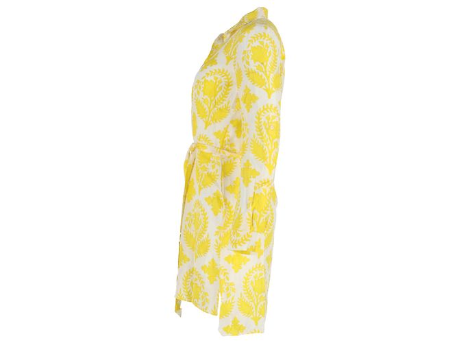 Abito camicia stampato Vera in seta gialla di Diane Von Furstenberg - vista 2