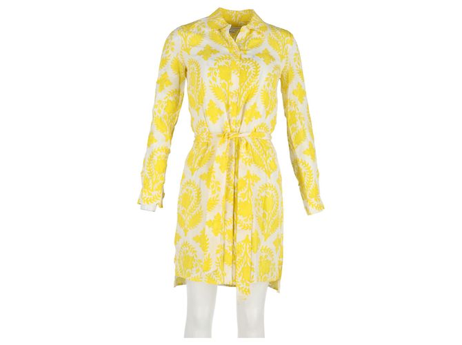 Abito camicia stampato Vera in seta gialla di Diane Von Furstenberg - vista 4