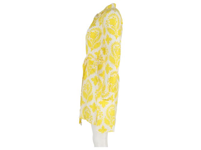 Abito camicia stampato Vera in seta gialla di Diane Von Furstenberg - vista 5