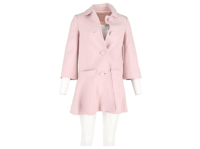 Casaco com barra godê Red Valentino em lã rosa - vista 4