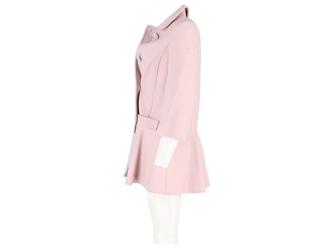 Casaco com barra godê Red Valentino em lã rosa - vista 5