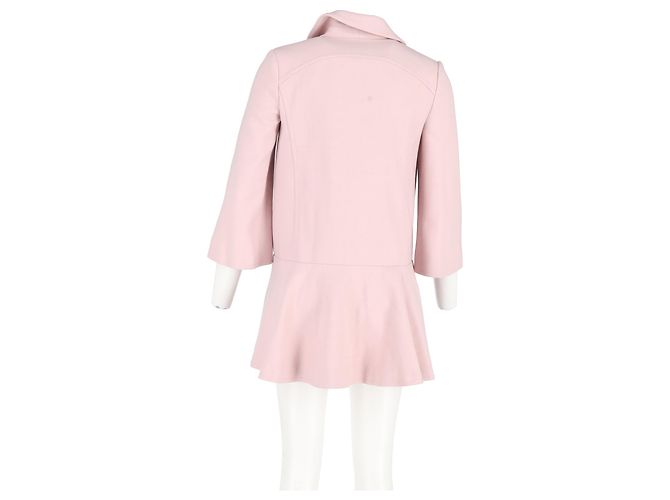 Casaco com barra godê Red Valentino em lã rosa - vista 6