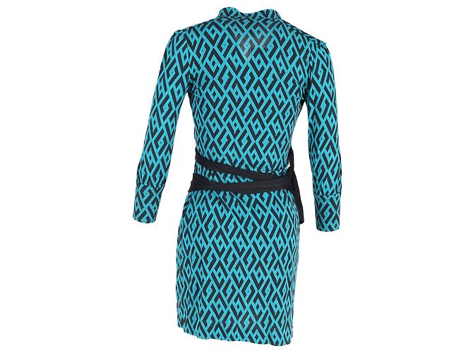 Vestido Tessa Wrap en seda turquesa de Diane Von Furstenberg - vista 3