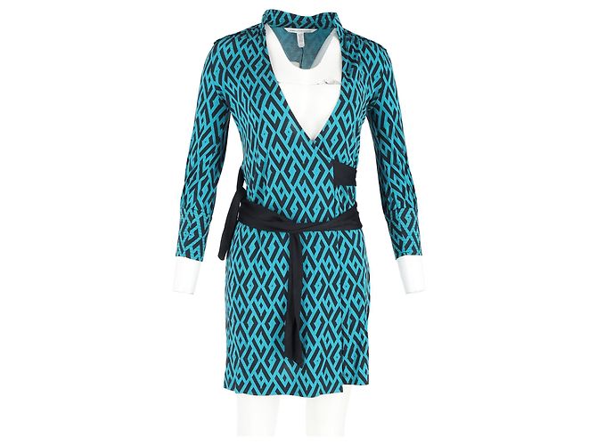 Vestido Tessa Wrap en seda turquesa de Diane Von Furstenberg - vista 4