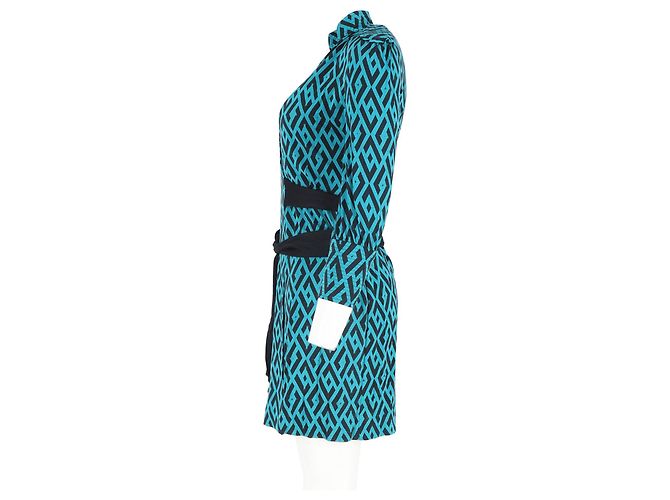 Vestido Tessa Wrap en seda turquesa de Diane Von Furstenberg - vista 5