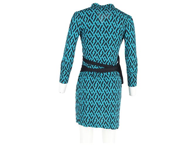 Vestido Tessa Wrap en seda turquesa de Diane Von Furstenberg - vista 6