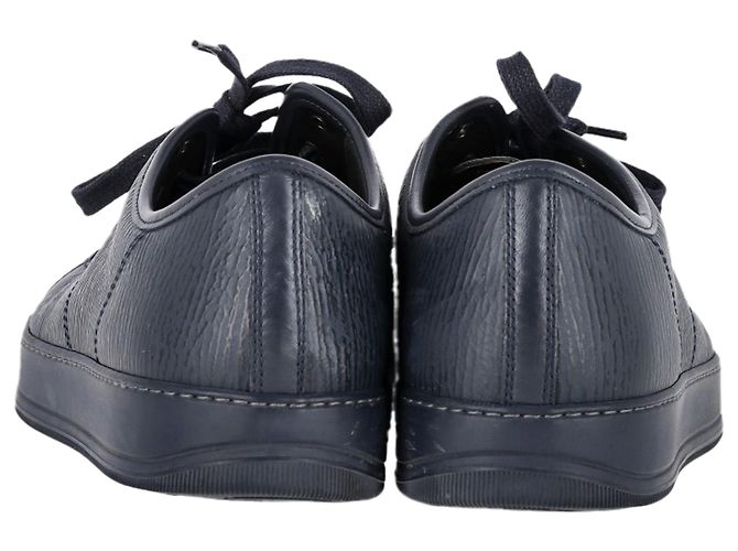 Baskets basses à lacets Lanvin en cuir bleu marine - vue 5