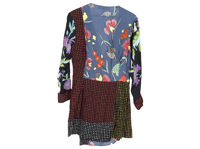 Abito Mini Patchwork in Seta Multicolore di Diane von Furstenberg - vista 2