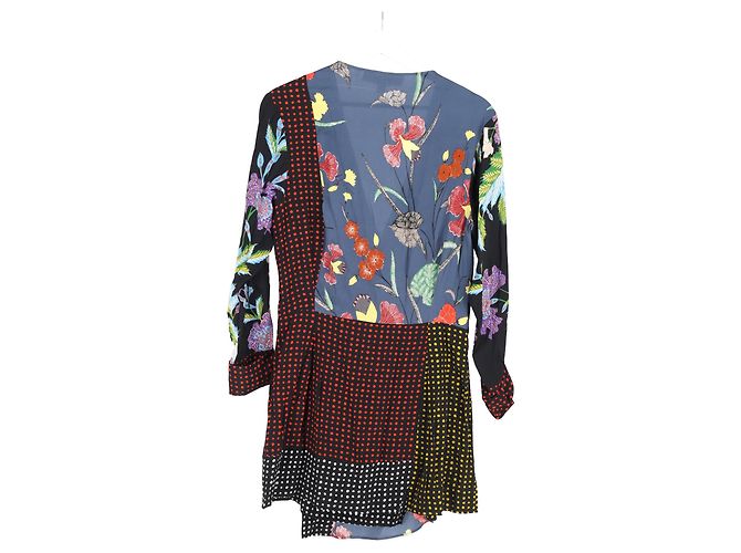 Abito Mini Patchwork in Seta Multicolore di Diane von Furstenberg - vista 5