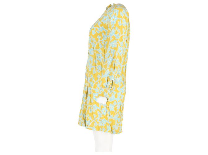 Abito camicia floreale Diane von Furstenberg in cotone giallo - vista 5