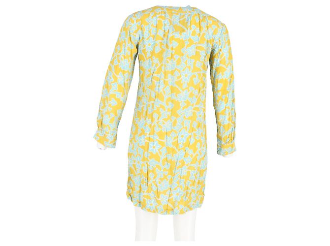 Abito camicia floreale Diane von Furstenberg in cotone giallo - vista 6
