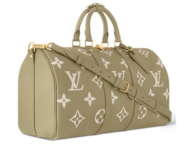 Louis Vuitton LV Keepall bandoulière 45 in pelle verde - vista 2