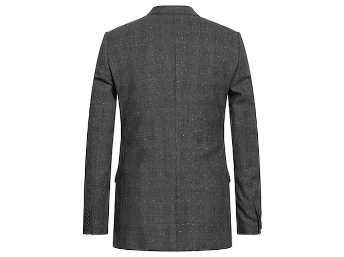 DIOR Graue Karomuster Doppelreiher Jacke Ton-in-Ton Neuzustand 52 Anthrazitgrau - Ansicht 2