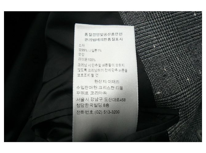 DIOR Graue Karomuster Doppelreiher Jacke Ton-in-Ton Neuzustand 52 Anthrazitgrau - Ansicht 7