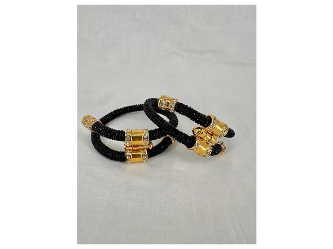 Dior Bracciali a forma di serpente di Gianfranco Ferre Nero D'oro Gold hardware - vista 2
