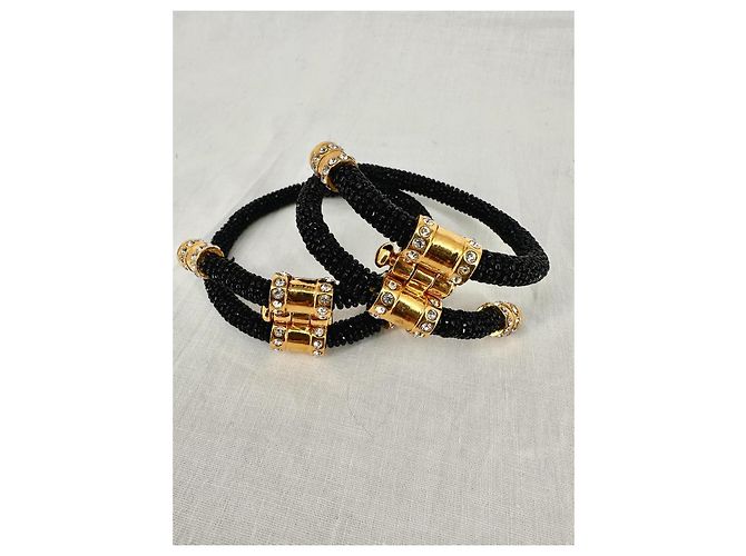 Dior Bracciali a forma di serpente di Gianfranco Ferre Nero D'oro Gold hardware - vista 3