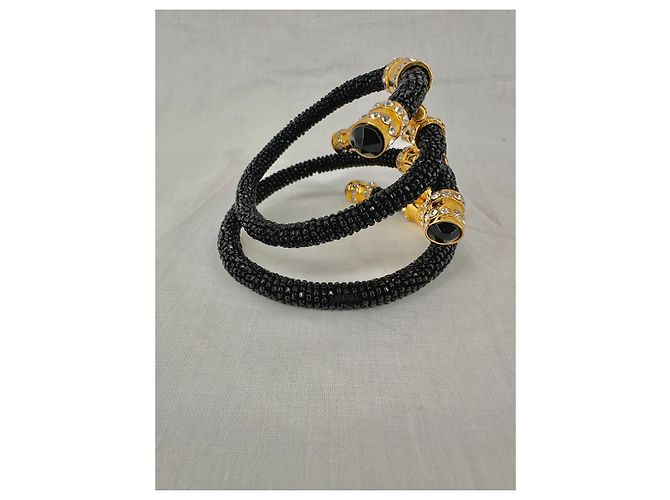 Dior Bracciali a forma di serpente di Gianfranco Ferre Nero D'oro Gold hardware - vista 4