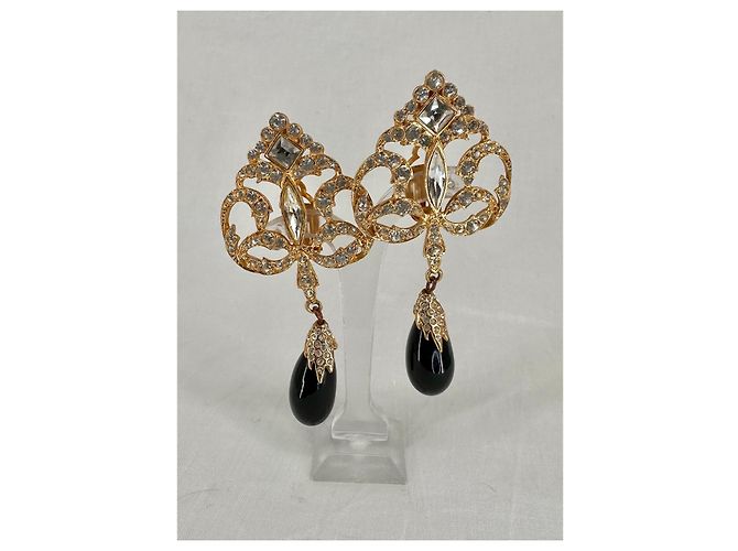 Jean Louis Scherrer Orecchini a clip degli anni '80 con strass - view 3