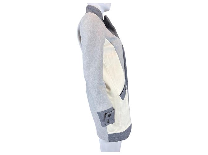 Cappotto Surface To Air in lana e cashmere beige grigio - vista 4
