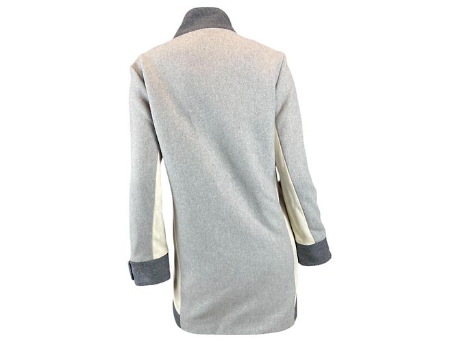 Cappotto Surface To Air in lana e cashmere beige grigio - vista 5