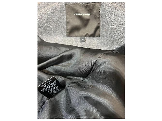 Cappotto Surface To Air in lana e cashmere beige grigio - vista 7