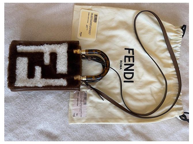 Bolsa Fendi Sunshine mini marrom de pele - vista 2