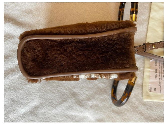 Bolsa Fendi Sunshine mini marrom de pele - vista 5