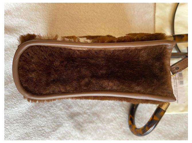 Bolsa Fendi Sunshine mini marrom de pele - vista 6