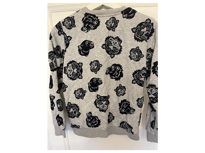 Kenzo Mädchen Pullover aus Baumwolle Grau Dunkelblau 12 Jahre Marineblau - Ansicht 4