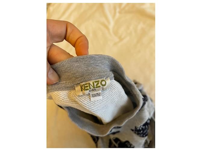 Kenzo Mädchen Pullover aus Baumwolle Grau Dunkelblau 12 Jahre Marineblau - Ansicht 7