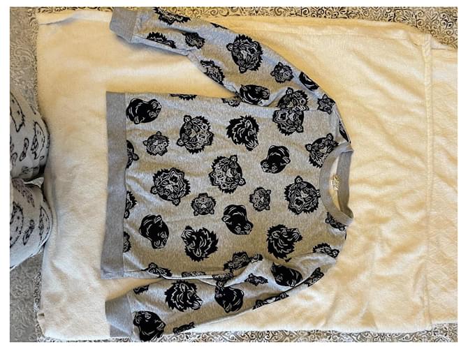 Kenzo Mädchen Pullover aus Baumwolle Grau Dunkelblau 12 Jahre Marineblau - Ansicht 8