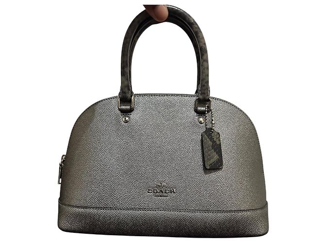 Borsa Coach Mini Sierra Argento Pelle Stampa Serpente - vista 8