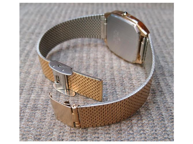 Autre Marque Retro-Quarz-Uhr Buren Ref. BU-9001M Schweizer Uhrwerk Golden - Ansicht 8