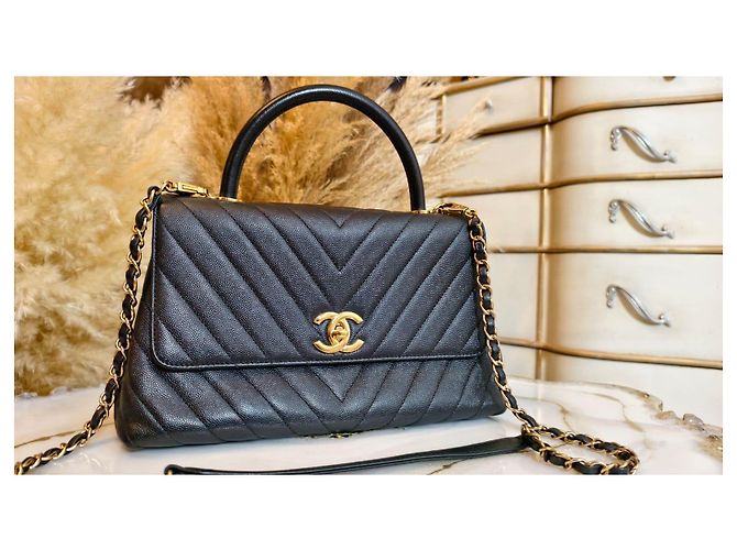 Borsa Chanel in pelle nera Nero - vista 3
