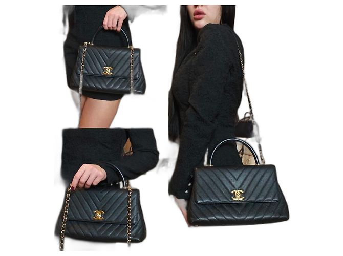 Borsa Chanel in pelle nera Nero - vista 5