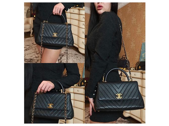 Borsa Chanel in pelle nera Nero - vista 6